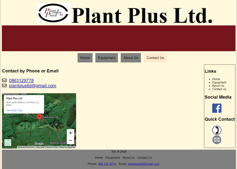 Screenshot of previous Plant Plus Ltd. website.